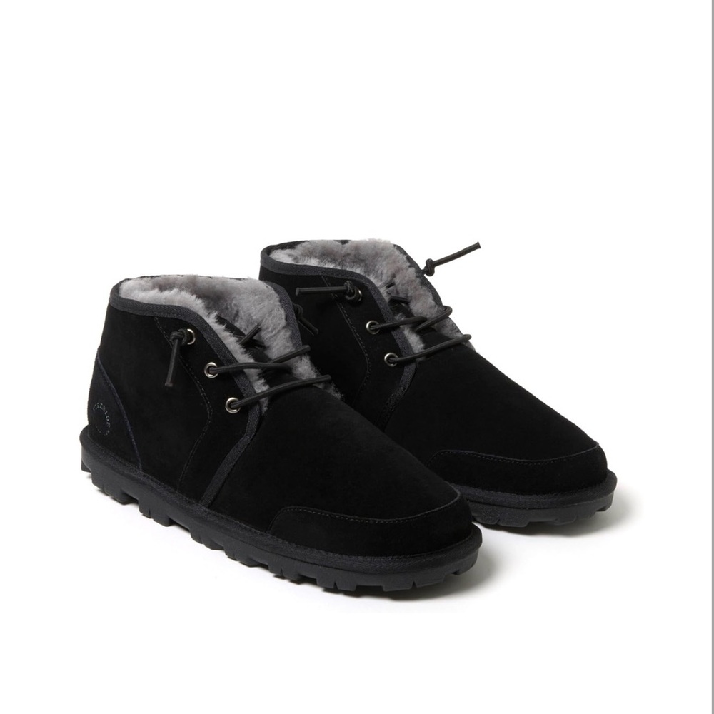 Fireside by Dearfoams Men’s Suede Black Chukka Boots Size 10 NWT